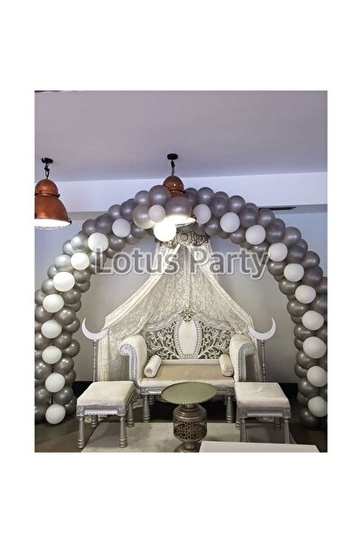 LOTUS PARTY 200 Pieces - Circumcision Wedding Themed Balloon Chain Set (Silve...