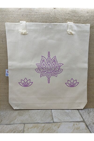 OBİDEV حقيبة بطبعة زهرة اللوتس