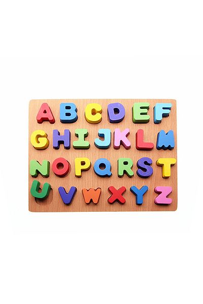 Wooden Toys Wooden Embossed Educational Jigsaw Puzzle Letters