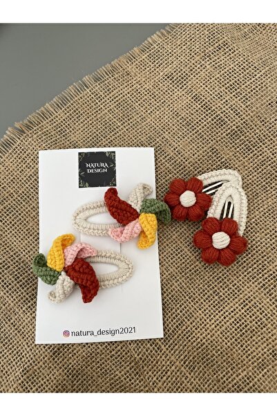 NATURA DESİGN Set de 4 catarame cu cataramă din plasă Wind Rose și Daisy