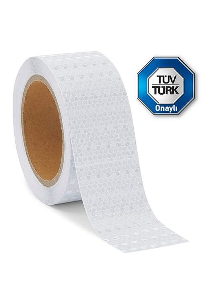 Telvesse Reflective Reflective Strip Tape Tuvturk Compatible C E1 Approved Tape White 50 Meters 1 Ball