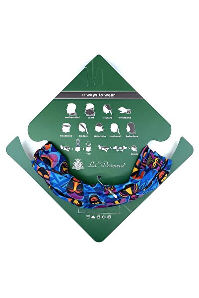 La Pescara African Mask Blue Bandana Bnd08