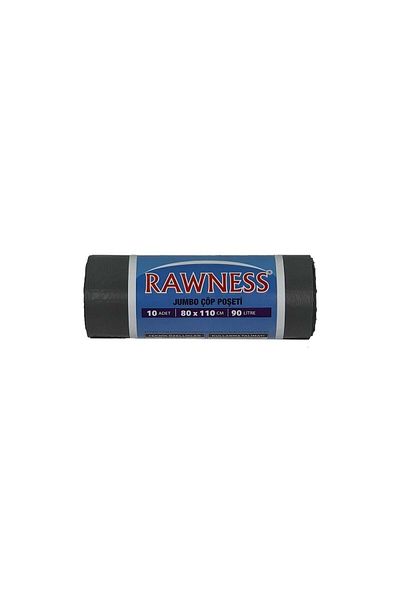 RAWNESS Jumbo Size Garbage Bag Black 10 Pieces 1 Roll 80 X 110 Cm 700 Gr