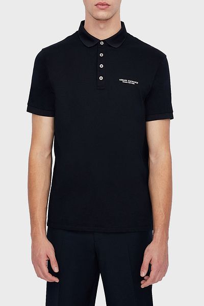 Armani Exchange Ανδρικό μπλουζάκι με βαμβακερή κανονική εφαρμογή με κουμπιά Polo γιακά