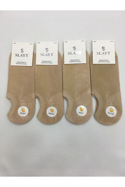 Slayt 4 τεμάχια Cotton Modal Mixed μονόχρωμα λεπτά καλοκαιρινά ανδρικά αόρατα μποτάκια (sneakers)