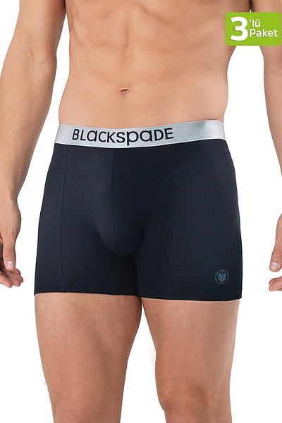 Blackspade Μοντέρνο Basic 3'lü Μαύρος Boxer 9471