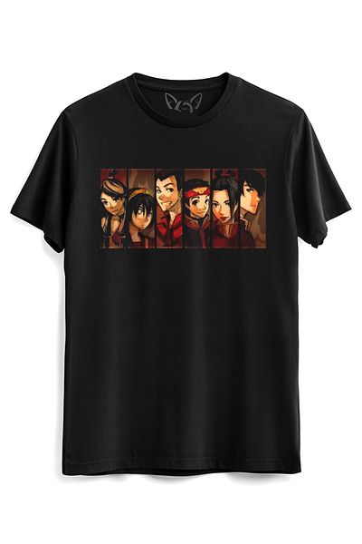 Alfa Tshirt Avatar The Last Airbender Anime με τυπωμένο μαύρο μπλουζάκι