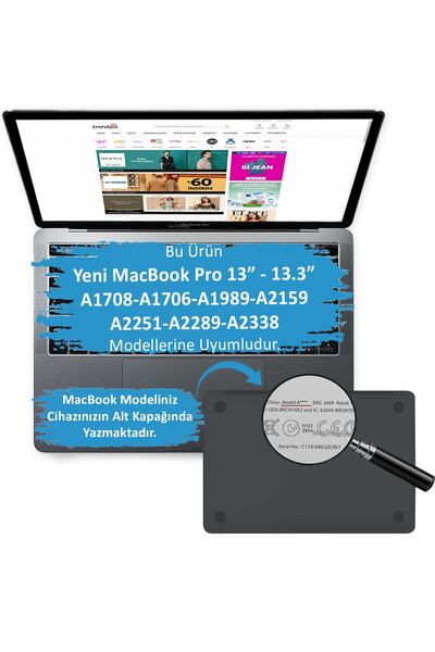 Mcstorey MacBook Pro Kılıf M1 M2 13.3inç Uyumlu | Sert Kılıf | A1706 A1989 A2251 A2289 A2338 | Flower04