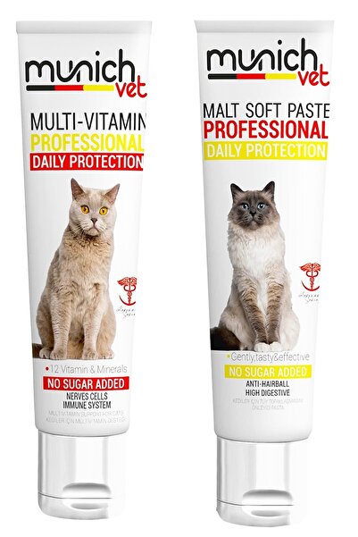Munich Vet 2'li Set Multi Vitamin Macunu 100 Gr + Tüy Yumağı Önleyici Macun 1...