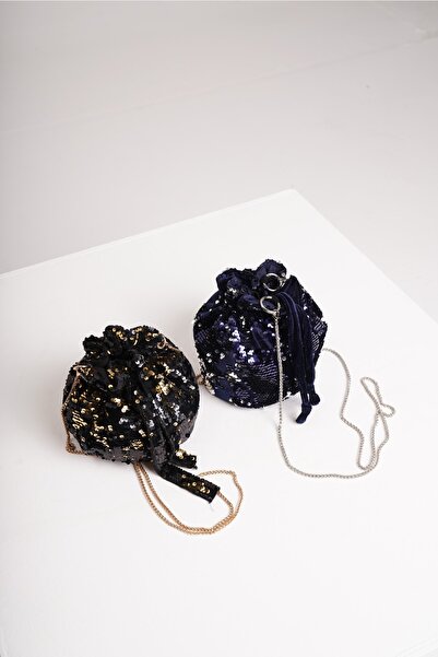 yumabag Payet Çanta Lacivert Ve Gold 2 Adet