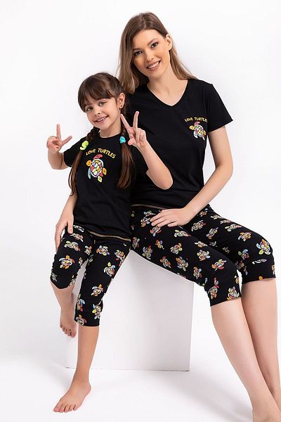 Pimody Family Concept Mother Daughter Short Sleeve Shorts Pajamas Suit Arnetta 1975 Mother Daughter Sold Different