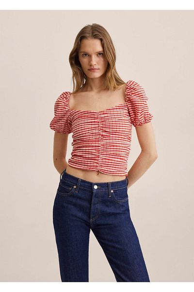 MANGO Woman Vichy-Karo-Top