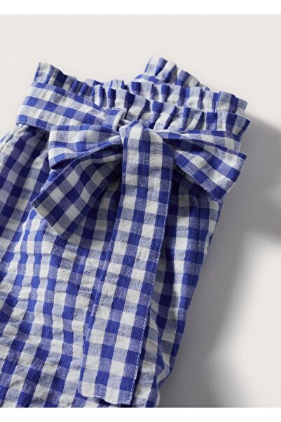 MANGO Kids Pamuk-twill Karışımlı Kareli Şort