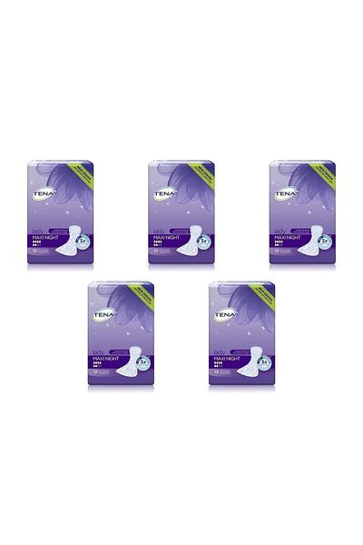 TENA Lady Maxi Night 6 Drops Women's Bladder Pad 12pcs X5