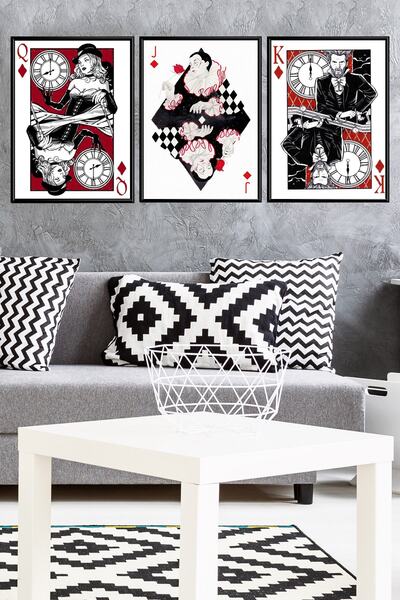 Linacci Triple Silver Aluminum Metal Framed Glass Poster Table Set