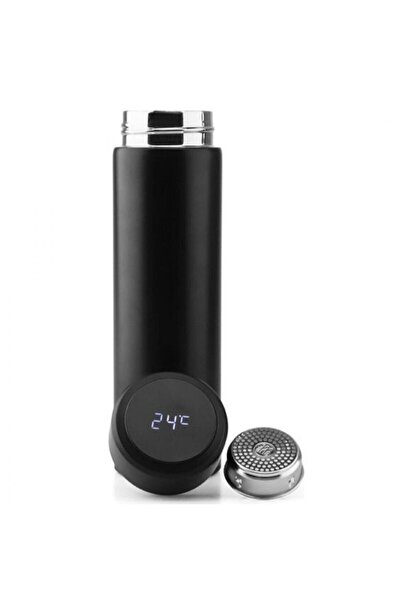 DURNES Uv Led Akıllı Vakumlu Yalıtımlı 500 Ml Termos, Smart Cup Led Siyah