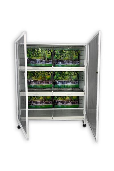 İstanbul Kafes -pdm06 Pvc Dolap, Kanarya Üretim Kafesi, Kanarya Kafesi - Kuş Dolabı (MONTAJLI KURULU GÖNDERİM)