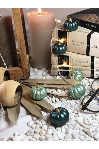Reynes Balkabağı Dekor 6 Adet Karma Renk Beton Kabak Obje Biblo Süs Dekorasyon