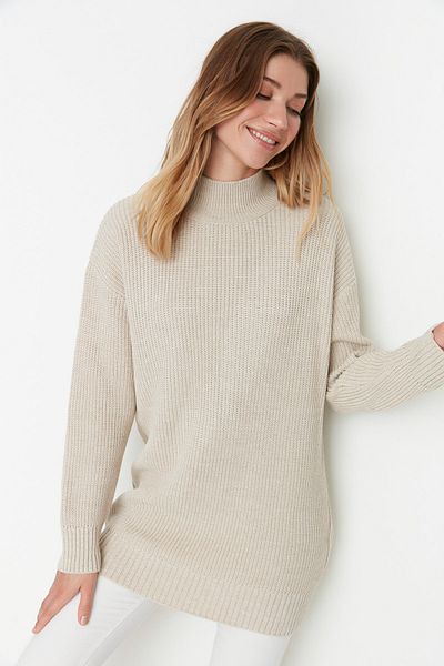 Trendyol Modest Sweater - Beige - Relaxed fit