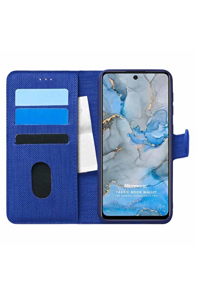 Microsonic General Mobile Gm 22 Pro Uyumlı Kılıf Fabric Book Wallet Lacivert