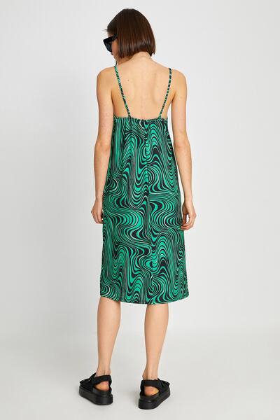 Koton Sukienka damska 2sal80028ık Zielony wzór