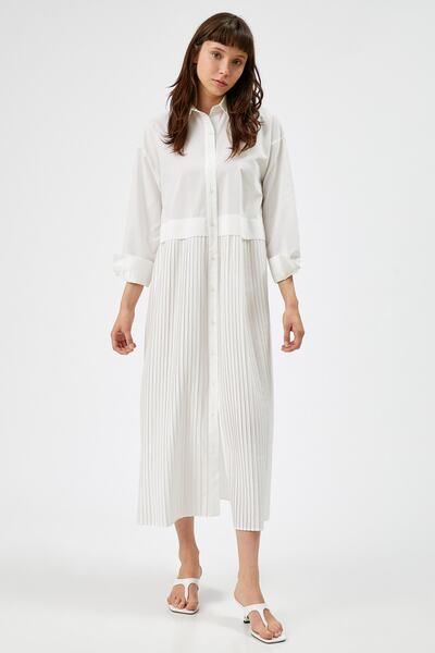 Koton Weißes Damenkleid 1YAK88984CW