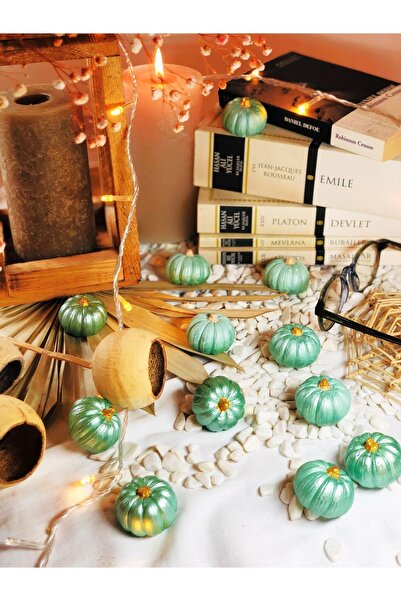 Reynes Balkabağı Dekor 12’li Adet Beton Kabak Obje Biblo Balkabağı Süs Dekora...