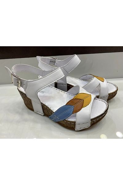 Venüs 2113502 White Leather Casual Women's Sandals