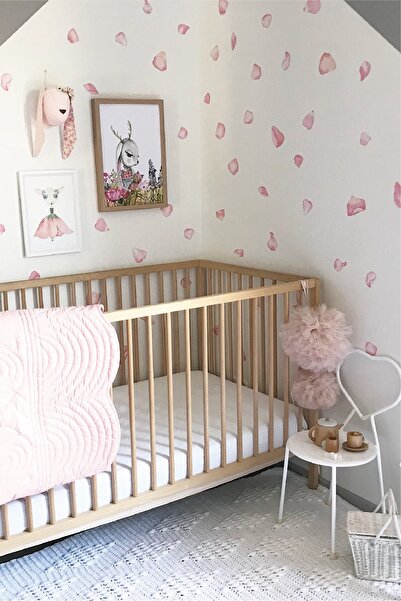 WALLHUMAN Pembe Gül Yaprakları Çocuk Odası Duvar Stickerı