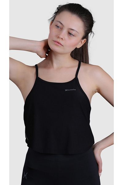 HALVMAN Back Detailed Women's Athlete Undershirt Black Hlv1341