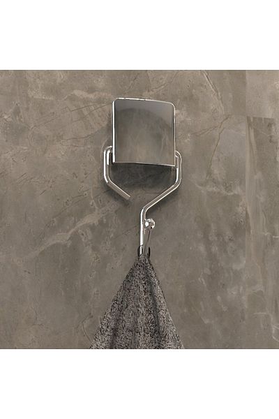 ÖZ Decorev Super Adhesive Chrome Single Hanger with Metal Adhesive Ac-4771