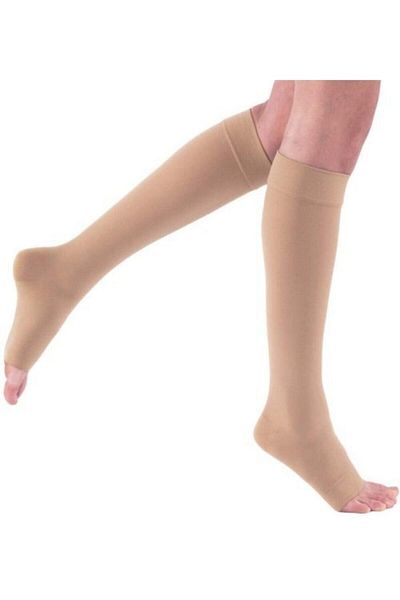 ORLEX Below Knee Medium Pressure Beige (ccl2 - 23-32 Mmhg) Open Toe Relaxing Compression Socks