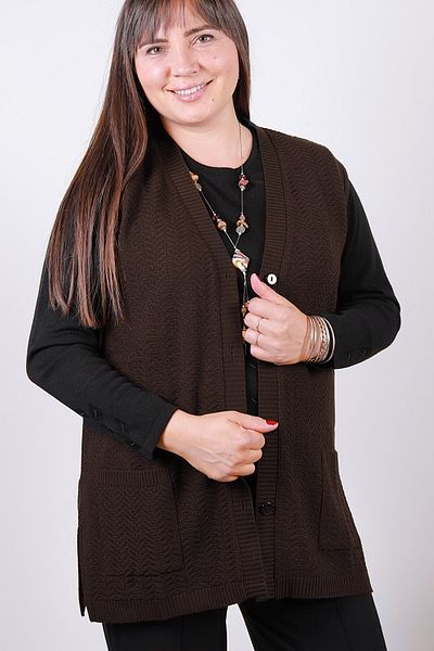 Nacar Mother's Day Women's Brown Knitwear Four Seasons Vest