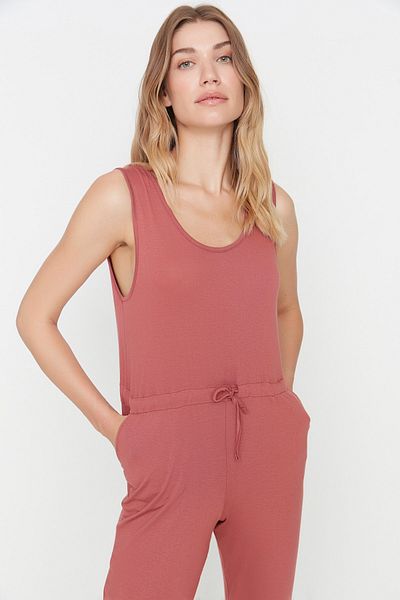 Trendyol Collection Zimtfarbener Strick-Overall TWOSS21TU0223