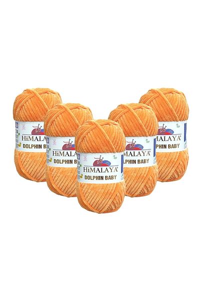Himalaya Dolphin Baby Velvet Rope 5 Πακέτο - 80316 Πορτοκαλί - 100 γρ. 120 μ.τ.