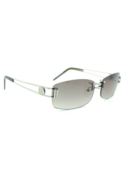 Balani Women's Frameless Smoked Metal Stone Detailed Sunglasses