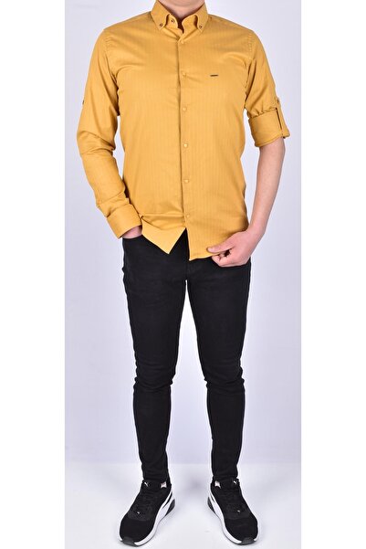 TWINLION Twin Slim Fit Buttoned Shirt/yellow/m