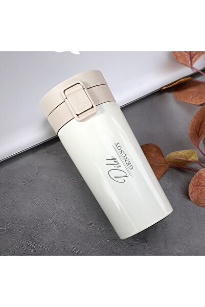 HediyeSec Isim Yazılı Hediye Termos Mug Beyaz