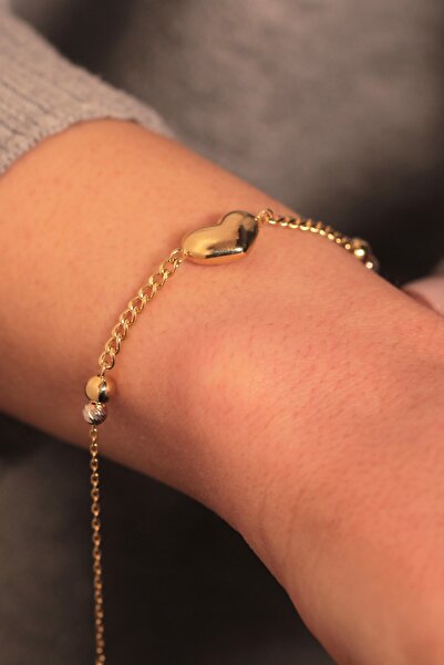 Adil İdil Kuyumculuk Dorika Detay Bombeli Kalp Bileklik