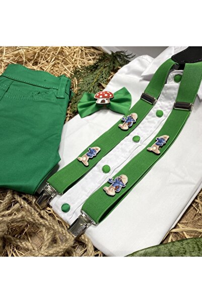 MFS Şirinler Askı Papyon Pantolon Gömlek