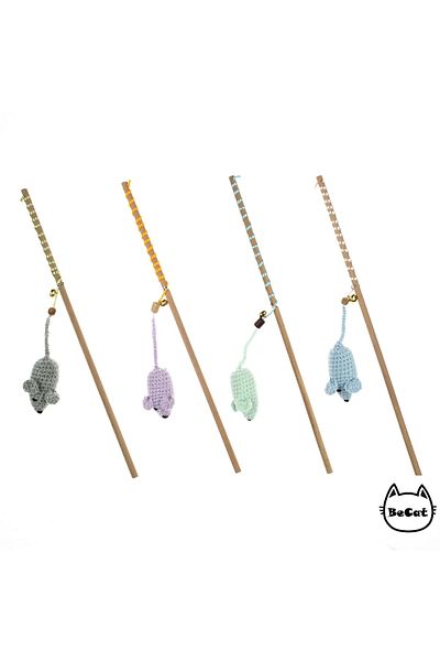 Be Cat Amiguri Mouse Figured Bell Cat Fishing Rod - Pack of 5