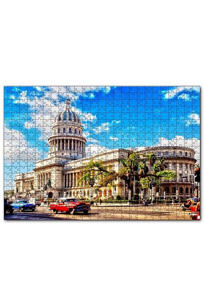Cakapuzzle Historic Building and Classic Cars in Cuba 120 Piece Puzzle Jigsaw Puzzle Mdf (Wooden)