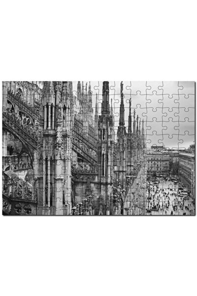 Cakapuzzle Italya Milano Görkemli Katedral Siyah Beyaz 1000 Parça Puzzle Yapboz Mdf (ahşap)