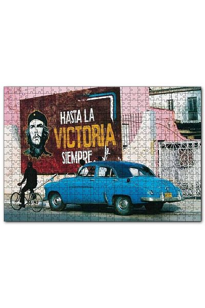Cakapuzzle Cuban Che Guevara Wall Painting And Blue Classic Car 1000 Piece Puzzle Jigsaw Puzzle Mdf (wood)
