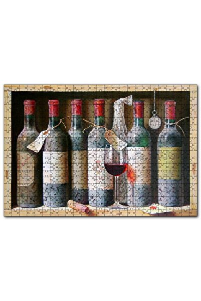 Cakapuzzle لغز 1000 قطعة من نبيذ الرمان على الرف الخشبي Mdf (خشب)