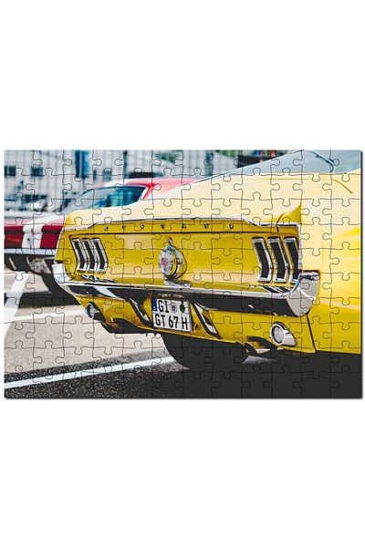 Cakapuzzle Yellow Mustang Classic Back View Near Plan 255 Piece Puzzle Jigsaw Puzzle Mdf (wood)