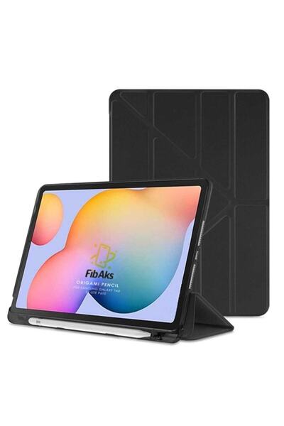 Fibaks iPad Air 3 Compatible 10.5" Soft Silicone Case with Pen Compartment Tri Folding Smart Stand