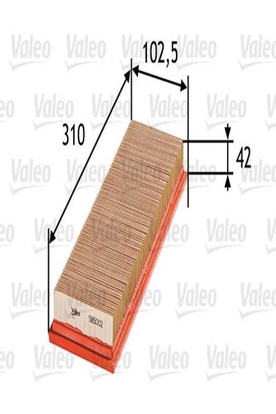 VALEO 585002 فلتر الهواء (رينو: ميجان-كليو II-كانجو-لاجونا-ماستر-تارفيك)1654600q0c (وا265151)