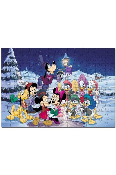 Cakapuzzle Mickey Ve Minnie Mouse Donald Daisy Duck Goofy Pluto 120 Parça Puzzle Yapboz Mdf (ahşap)