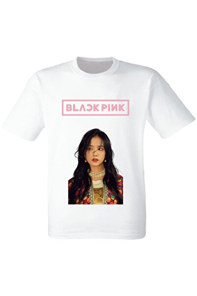BLACK PINK - جيسو- تي شيرت أبيض للأطفال مطبوع رقميًا